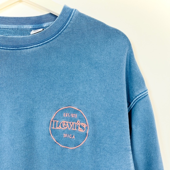 Levi’s Blue Garment Dyed Crewneck Sweatshirt - Picture 4 of 4